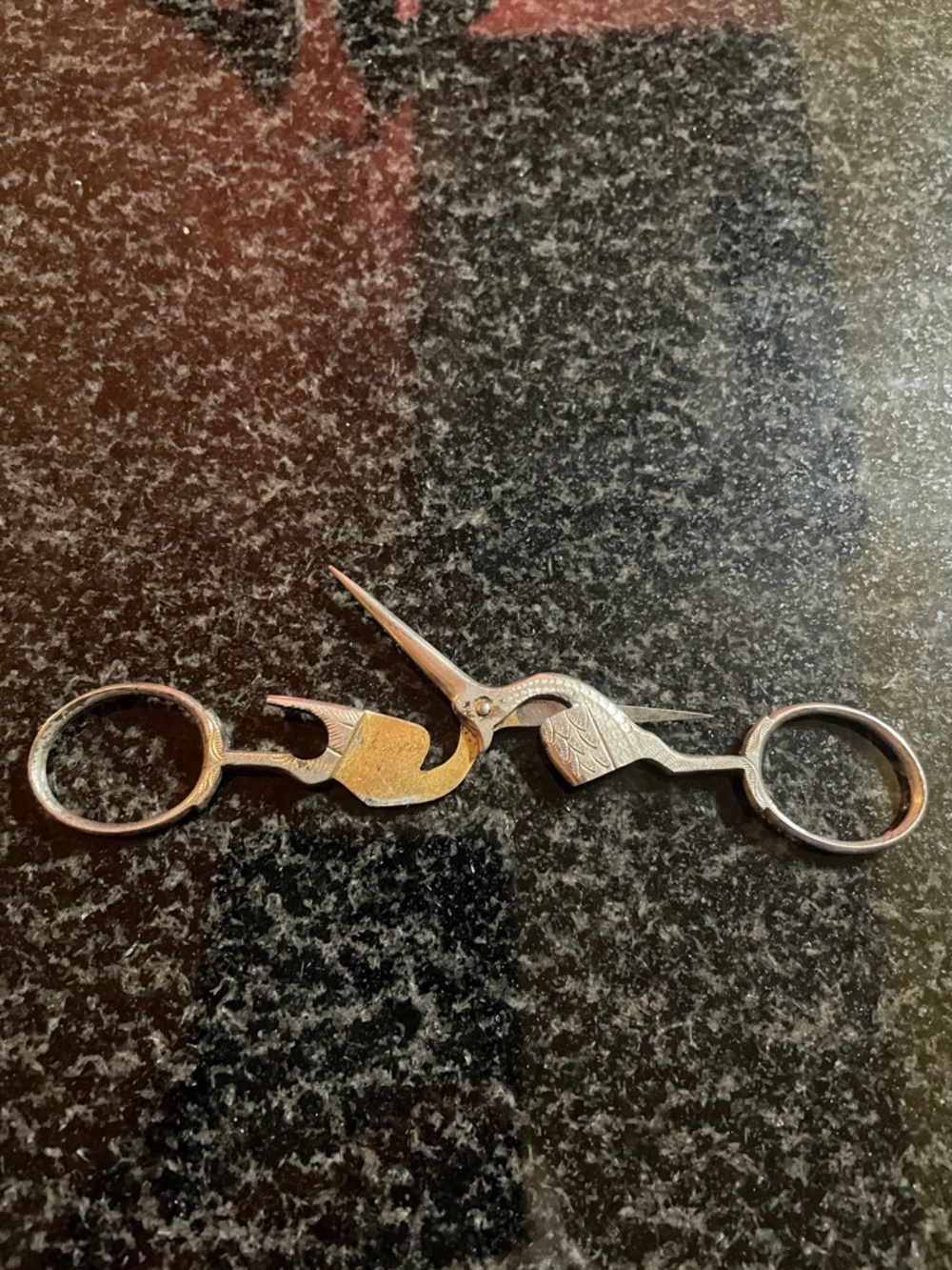 VTG Silver Stork Embroidery Scissors - Silver tone - no marking - Picture 2 of 5